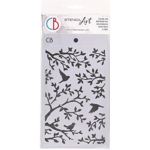 Ciaobella MS014 - Stencil Grene og fugle