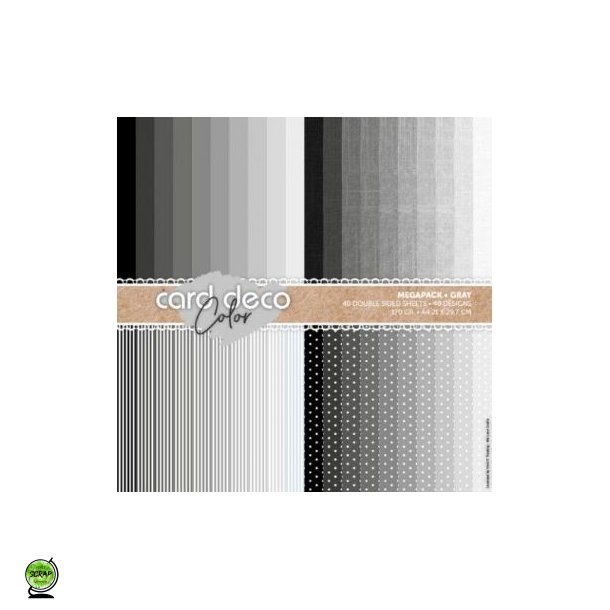 Card Deco CDCPPA419005 - Megapackk A4 gr/sort 