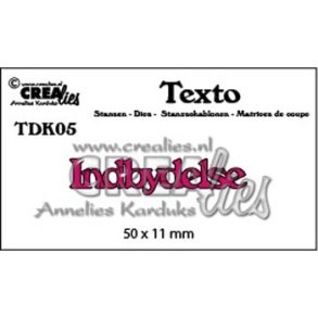 Crealies CLTDK05 -Dies Tekst indbydelse