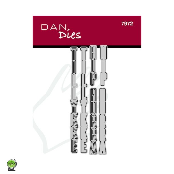 DanDies 7972 - Dies Tekster vertikal tillykke/hip hurra
