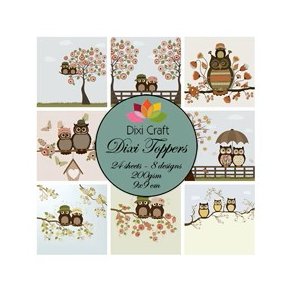 Dixi Craft ET0265 - Toppers 9x9 cm sde ugler