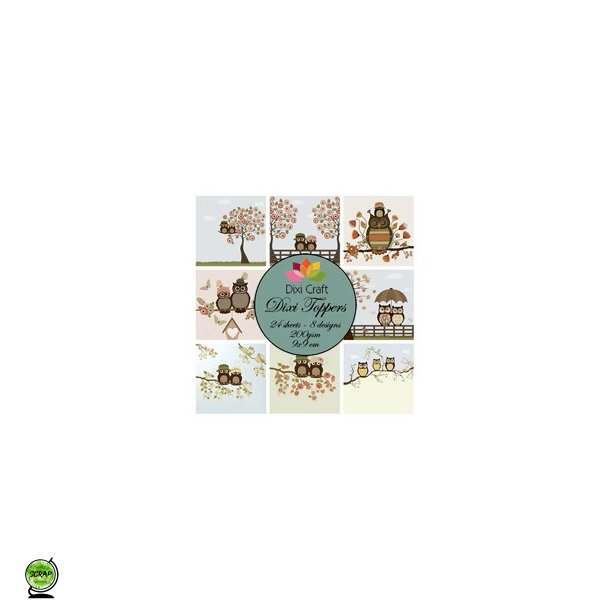 Dixi Craft ET0265 - Toppers 9x9 cm sde ugler