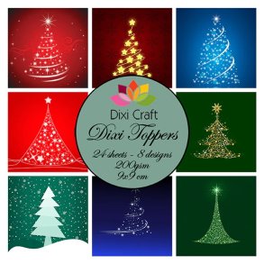 Dixi Craft ET0281 - Toppers 9x9 cm med jueltrer