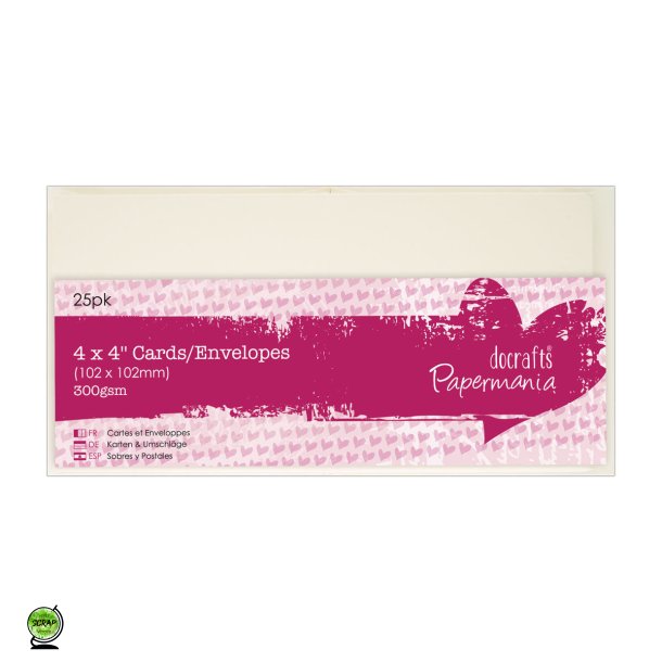 Kort/kuvert 151604 10x10 cm 25 st creme