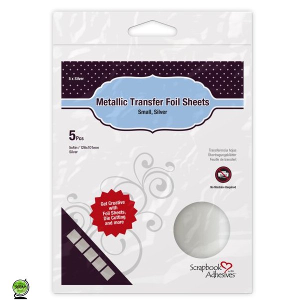 3L Metallic transfer foil sheets silver 126x101mm 5 stk.