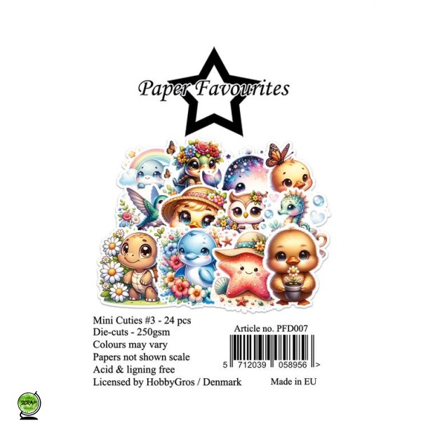 Paper Favourties PFD007 - Die Cuts Mini Cuties3 24 stk