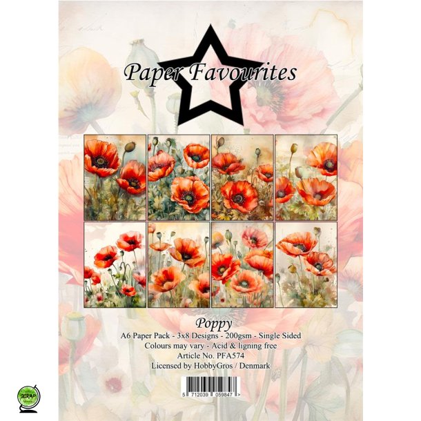 Paper Favourites PFA574 - Valmuer 10,5x14,8 cm (A6)