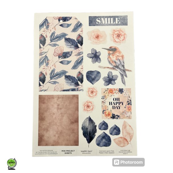 3QuaterDesigns Mini project sheets - Happy Day A4