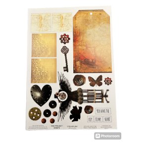 3QuaterDesigns Mini project sheets - Steampunk A4