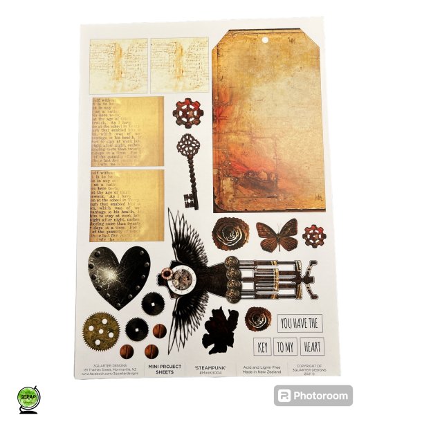 3QuaterDesigns Mini project sheets - Steampunk A4
