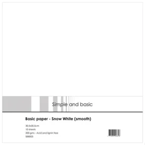 Simple and Basic SBB003 - Basic paper- snow white (smoorth) 30*30 cm