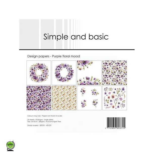 Simple and Basic SBP531 - Purple floral mood 15x15 cm
