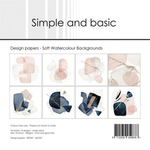Simple and Basic SBP547 - Soft watercolour backgrounds 15x15 cm