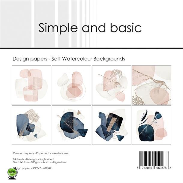 Simple and Basic SBP547 - Soft watercolour backgrounds 15x15 cm