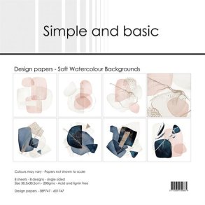 Simple and Basic SBP747 - Soft watercolour backgrounds 30,5x30,5 cm