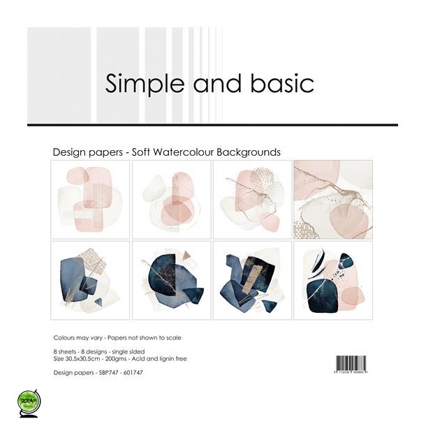 Simple and Basic SBP747 - Soft watercolour backgrounds 30,5x30,5 cm
