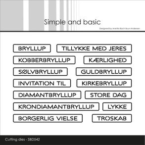 Simple and Basic SBD542 - Dies All in one plate Bryllup