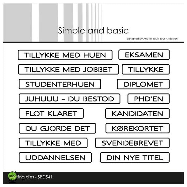 Simple and Basic SBD541 - Dies All in one plate eksamen