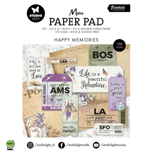 Studio Light SL-ES-DPP301 - Mini paper pad A7 Happy Memories