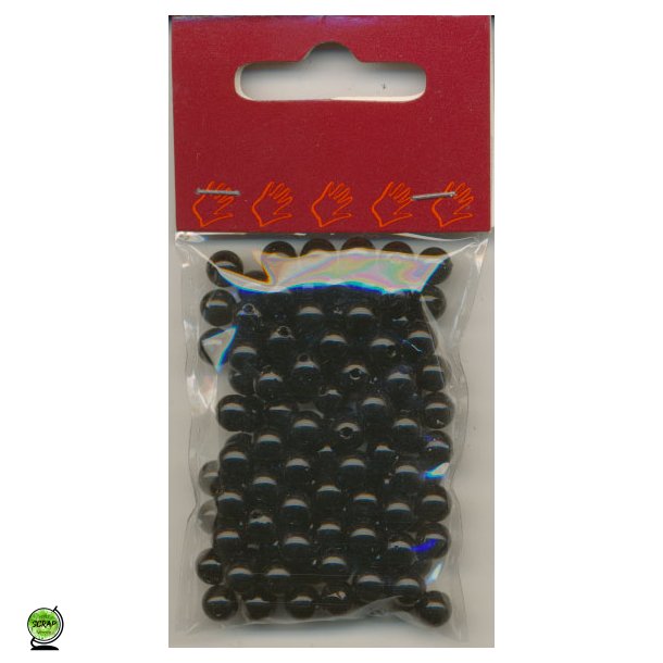Voksperler 4 mm sort