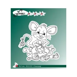 By Lene BLS1222 - stempel mus med strikketj
