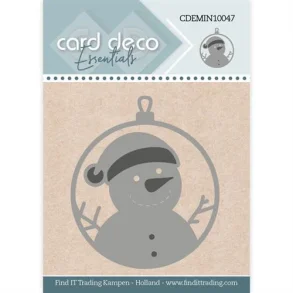 Card Deco CDEMIN 10047 - Dies Julekugle med snemand