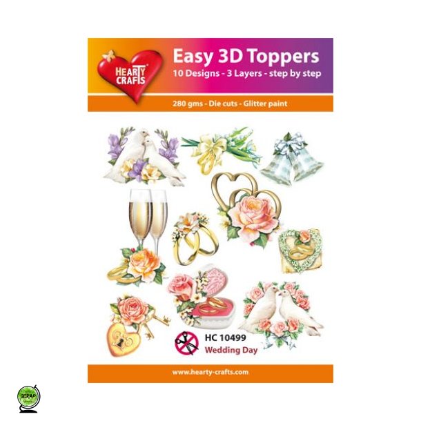Hearty Craft HC10499 - Easy 3D Toppers Wedding Day