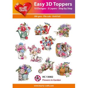 Hearty Craft HC13082 - Easy 3D toppers Flowers in Garden