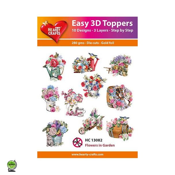 Hearty Craft HC13082 - Easy 3D toppers Flowers in Garden