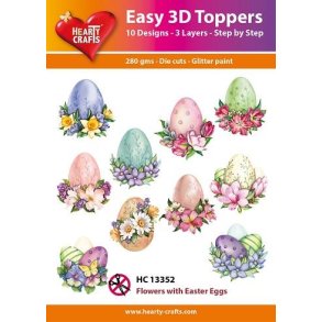 Hearty Craft HC13352 - Easy 3D Toppers Flowers with easter eggs