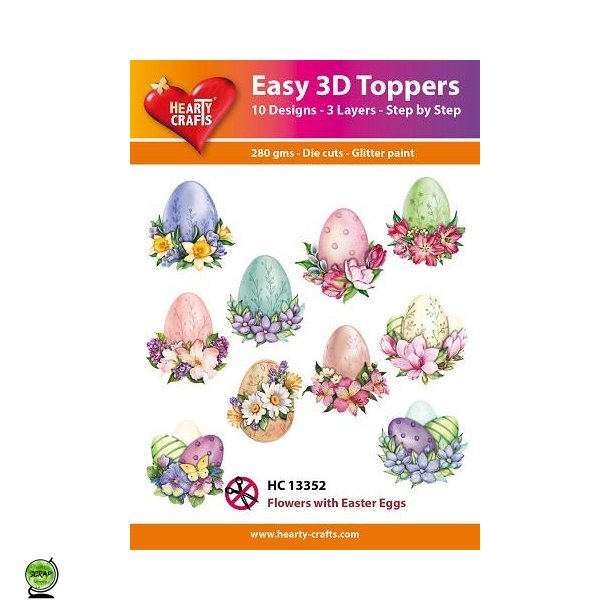 Hearty Craft HC13352 - Easy 3D Toppers Flowers with easter eggs