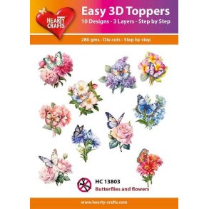 Hearty Craft HC13803 - Easy 3D Toppers Butterflies and flowers