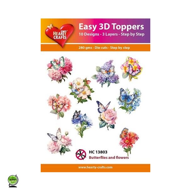Hearty Craft HC13803 - Easy 3D Toppers Butterflies and flowers