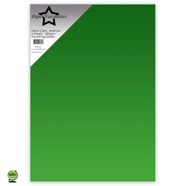 Paper Favourites PFSS015 - Mirror A4 Flourishing Green 250g 5 ark