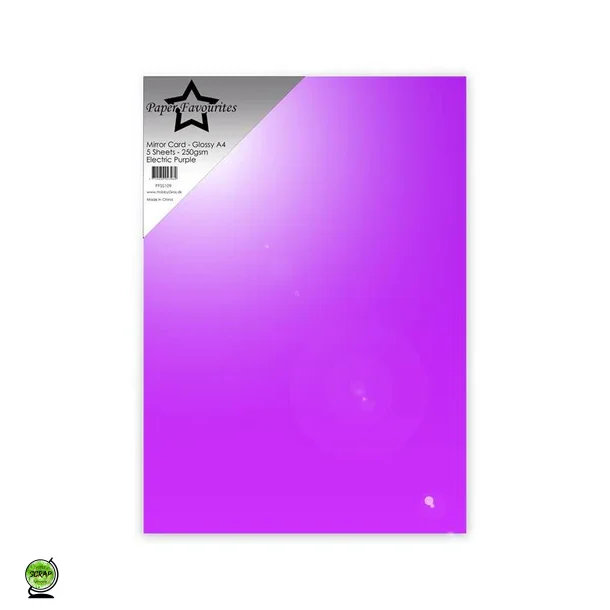 Paper Favourites PFSS109 - Mirror A4 Electric Purple 250g 5 ark