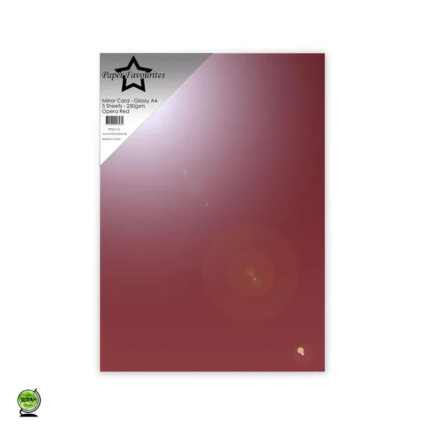 Paper Favourites PFSS110 - Mirror A4 Opera Red 250g 5 ark