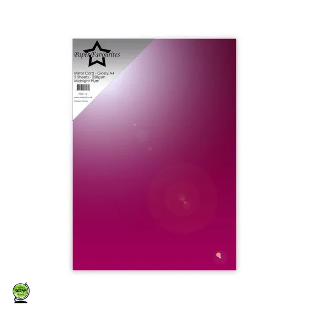 Paper Favourites PFSS112 - Mirror A4 Midnight Plum 250g 5 ark
