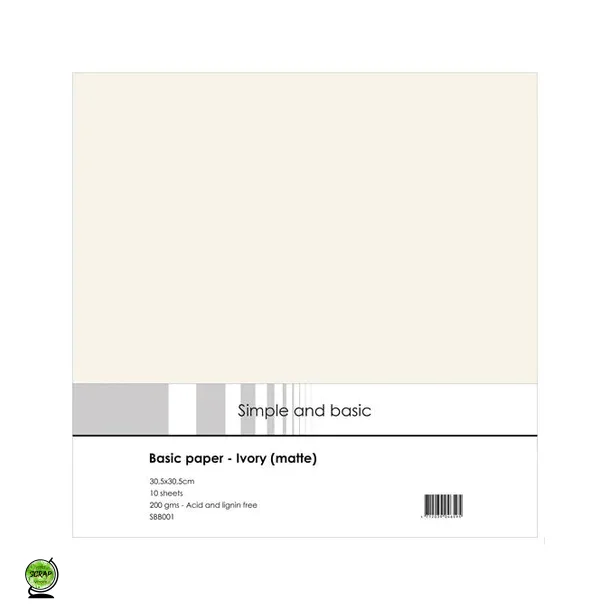 Simple and Basic SBB001 - Basic paper - Ivory (matte) 30*30 cm