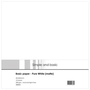 Simple and Basic SBB002 - Basic paper- pure white (matte) 30*30 cm