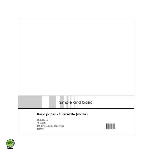 Simple and Basic SBB002 - Basic paper- pure white (matte) 30*30 cm
