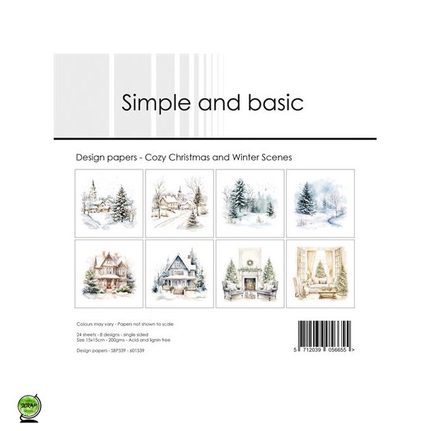 Simple and Basic SBP539 - Cozy Christmas and winter scenes 15x15 cm